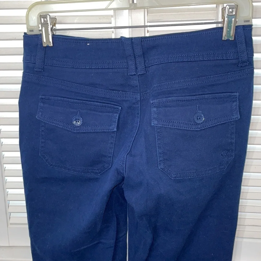 Justice blue flare navy pants uniform pockets